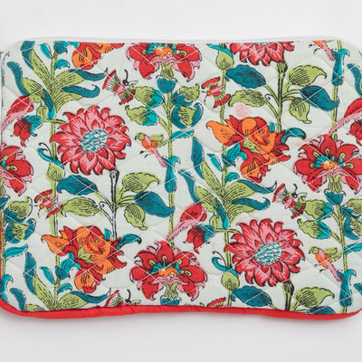 Red & Green Floral Entwine Laptop Sleeve-Laptop Sleeves-House of Ekam