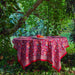 Red Gulnaar Handblockprinted Table Linen-Table Runners-House of Ekam