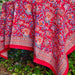 Red Gulnaar Handblockprinted Table Linen-Table Runners-House of Ekam