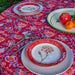Red Gulnaar Handblockprinted Table Linen-Table Runners-House of Ekam