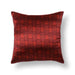 Red Ikat Blockprint Mashru Silk Cushion Cover-Cushion Covers-House of Ekam