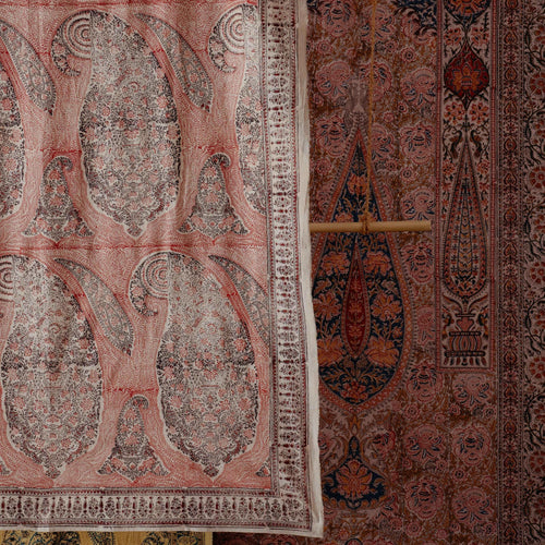 Red Paisley Machilipatnam Kalamkari Palampore Wall Art-Framed Wall Art-House of Ekam