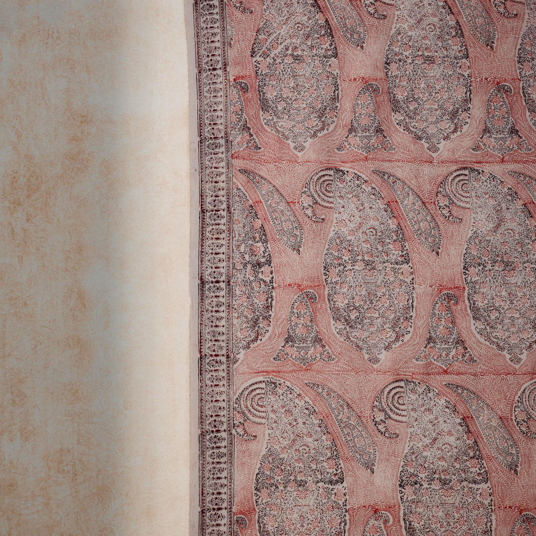 Red Paisley Machilipatnam Kalamkari Palampore Wall Art-Framed Wall Art-House of Ekam
