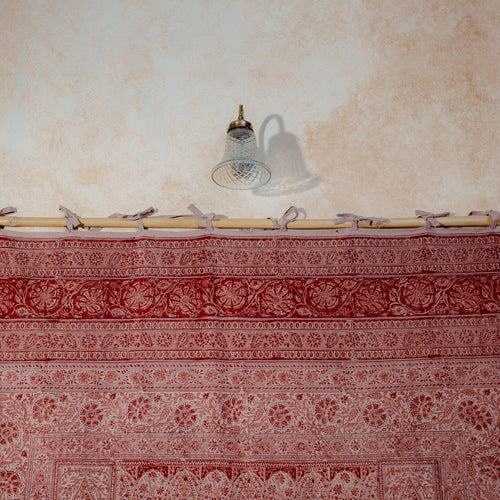 Red Pandu Machilipatnam Kalamkari Palampore Wall Art-Framed Wall Art-House of Ekam