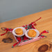 Red Tropical Palm and Stripe Foldable Reversible Tray-Trays-House of Ekam