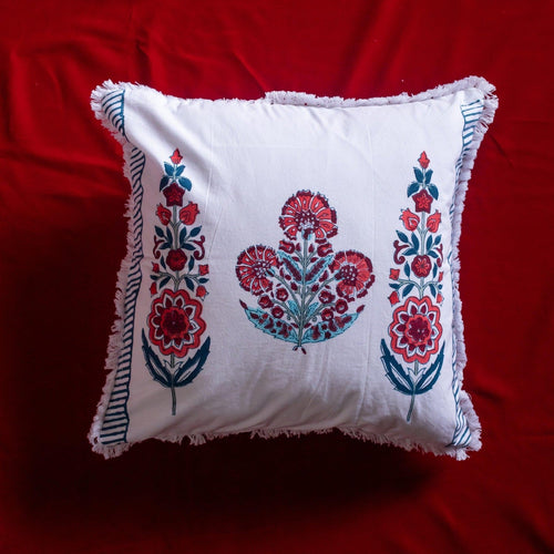 Royal Cypress Poppy Cushion Cover-Cushion Covers-House of Ekam