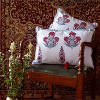 Royal Cypress Poppy Cushion Cover-Cushion Covers-House of Ekam