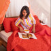 Rust Solid Kantha Stitch Bedcover/Quilt Set-Quilt sets-House of Ekam