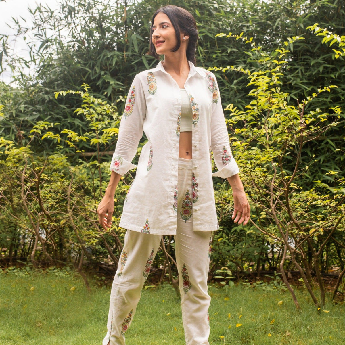 Saanjh Multi Cypress Co-ord Set-Coord sets-House of Ekam