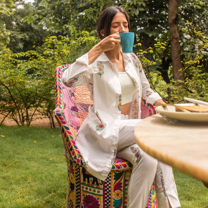 Saanjh Multi Cypress Co-ord Set-Coord sets-House of Ekam