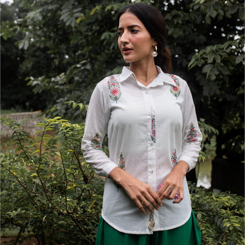 Saanjh Multi Cypress Shirt-Shirts-House of Ekam