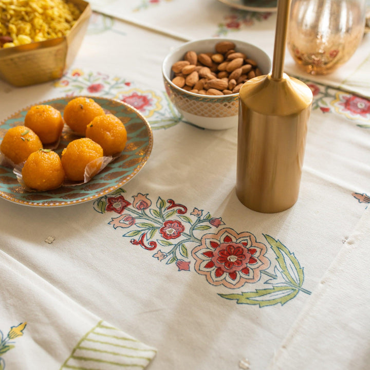Saanjh Multi Cypress Table Linen Set-Table Runners-House of Ekam