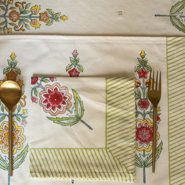 Saanjh Multi Cypress Table Linen Set-Table Runners-House of Ekam