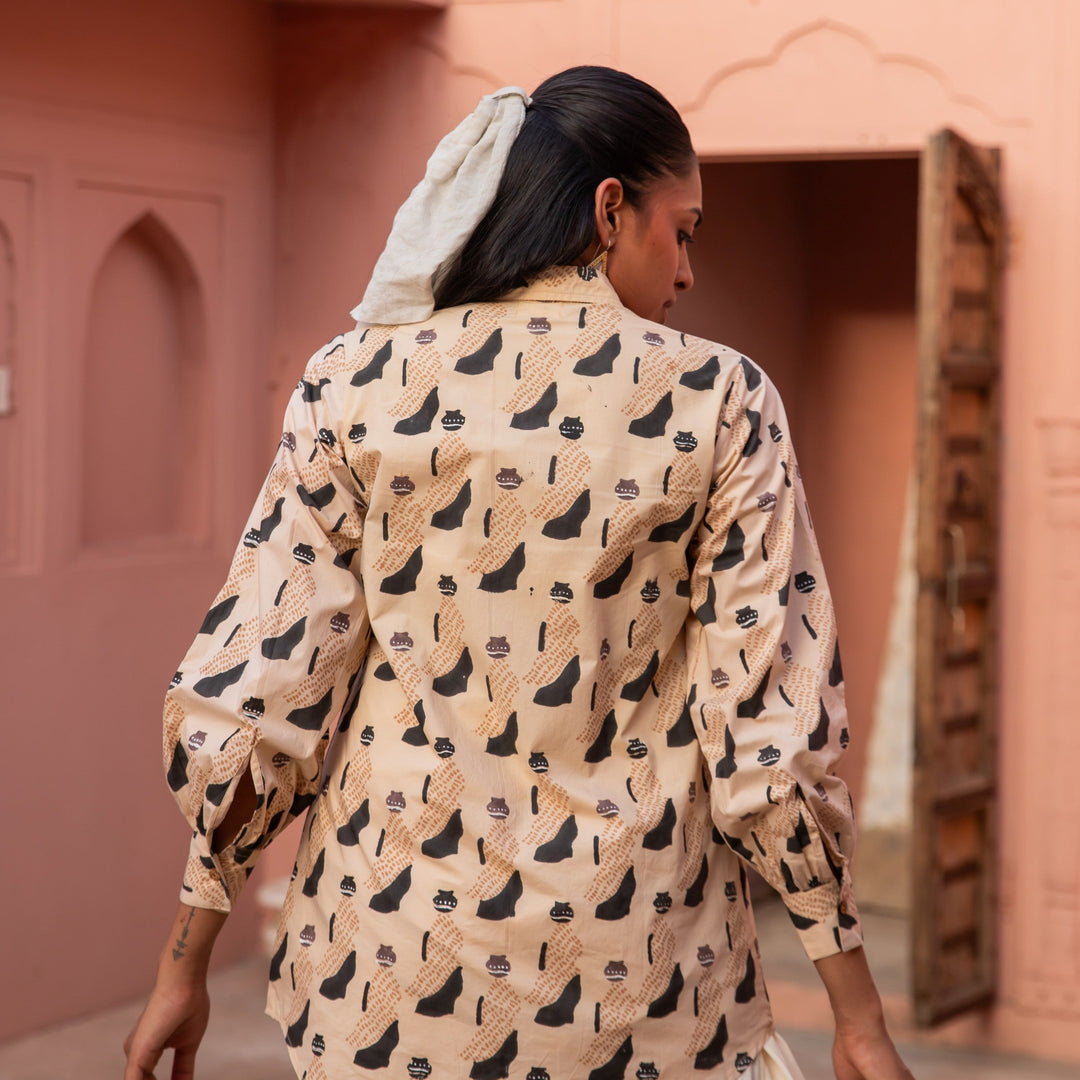 Sand &amp; Black Jeeja Cotton Shirt-Shirts-House of Ekam