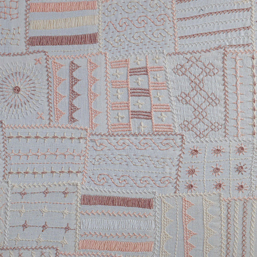 Sangam White Patchwork Lambani Hand Embroidery Wall Art-Framed Wall Art-House of Ekam