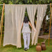 Solid Beige Chiffon Sheer Curtain-Curtains-House of Ekam