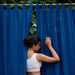 Solid Blue Cotton Handloom Curtain-Curtains-House of Ekam