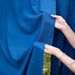 Solid Blue Cotton Handloom Curtain-Curtains-House of Ekam