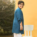 Solid Blue Kids Kurta with Palm-Kidswear-House of Ekam