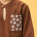 Solid Brown Kids Kurta with Flowers-Kidswear-House of Ekam