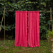 Solid Hot Pink Cotton Handloom Curtain-Curtains-House of Ekam