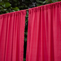 Solid Hot Pink Cotton Handloom Curtain-Curtains-House of Ekam
