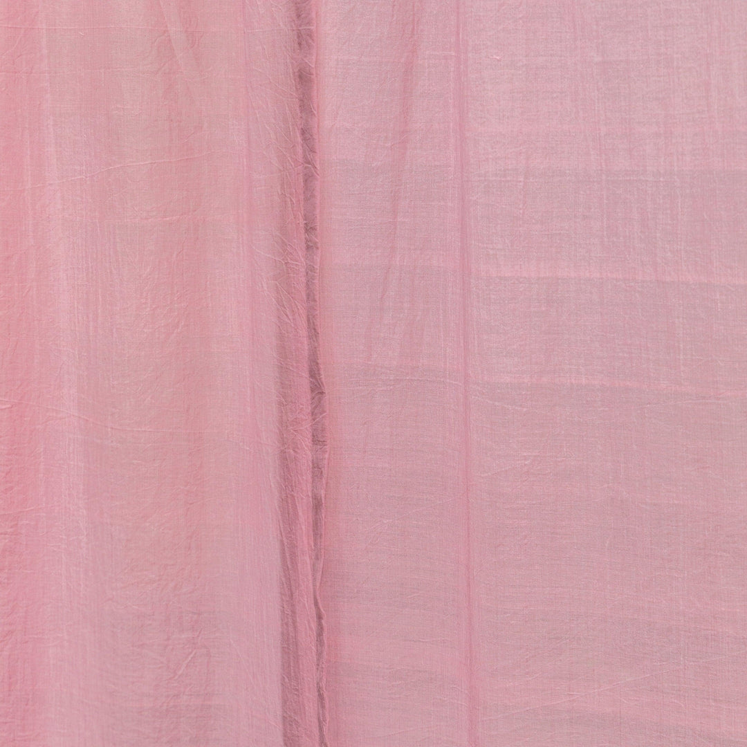 Solid Pink Venkatagiri Handloom Cotton Curtains-Curtains-House of Ekam