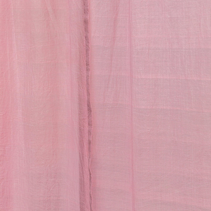 Solid Pink Venkatagiri Handloom Cotton Curtains-Curtains-House of Ekam