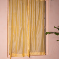 Solid Yellow Cotton Silk Curtains-Curtains-House of Ekam