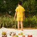 Solid Yellow Cotton Slub Boys Co-ord Set with Heart-Kidswear-House of Ekam