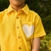 Solid Yellow Cotton Slub Boys Co-ord Set with Heart-Kidswear-House of Ekam