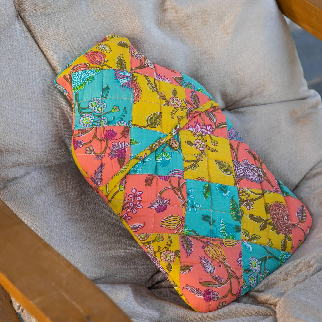 Spring Floral Patchwork Hot Water Bag Cover-Hot Water Bag Cover-House of Ekam