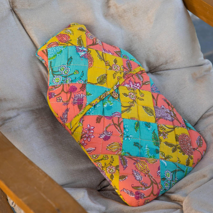 Spring Floral Patchwork Hot Water Bag Cover-Hot Water Bag Cover-House of Ekam