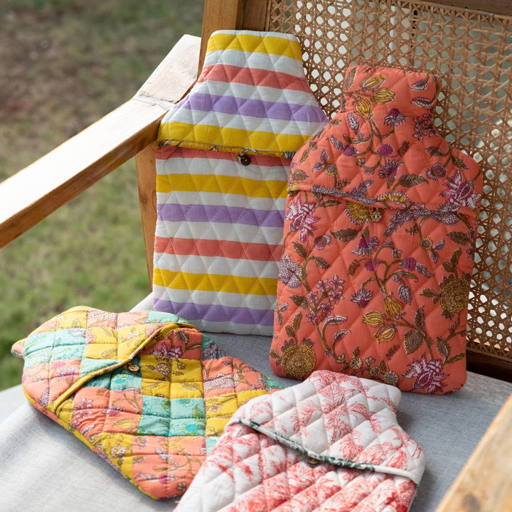 Spring Floral Patchwork Hot Water Bag Cover-Hot Water Bag Cover-House of Ekam