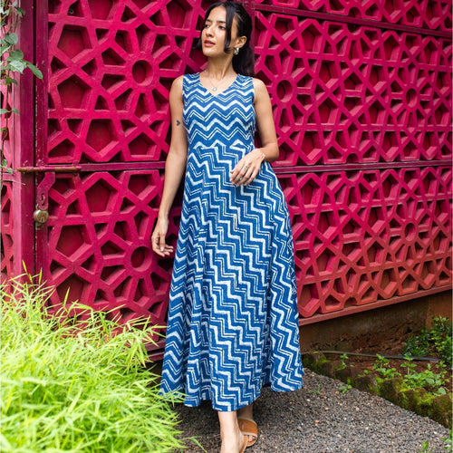indigo long dress Rosa Maternity Gown Long Indigo Blue