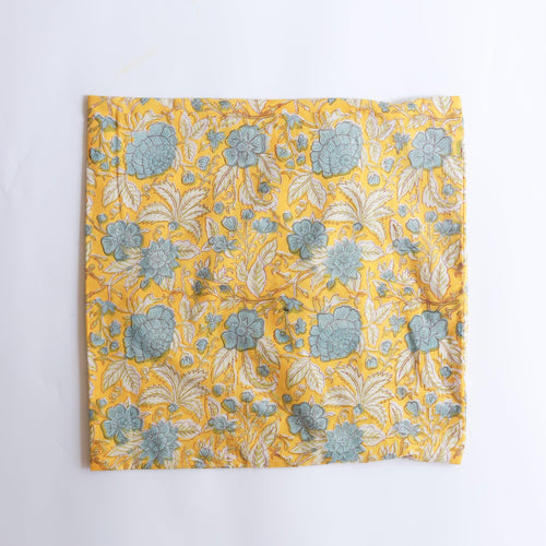 Sunshine Yellow Flower Print Cushion Cover-Cushion Covers-House of Ekam