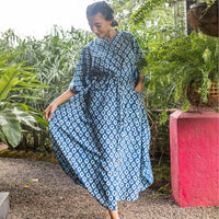 Surmaya Indigo Diamond Kaftan-Kaftaans-House of Ekam