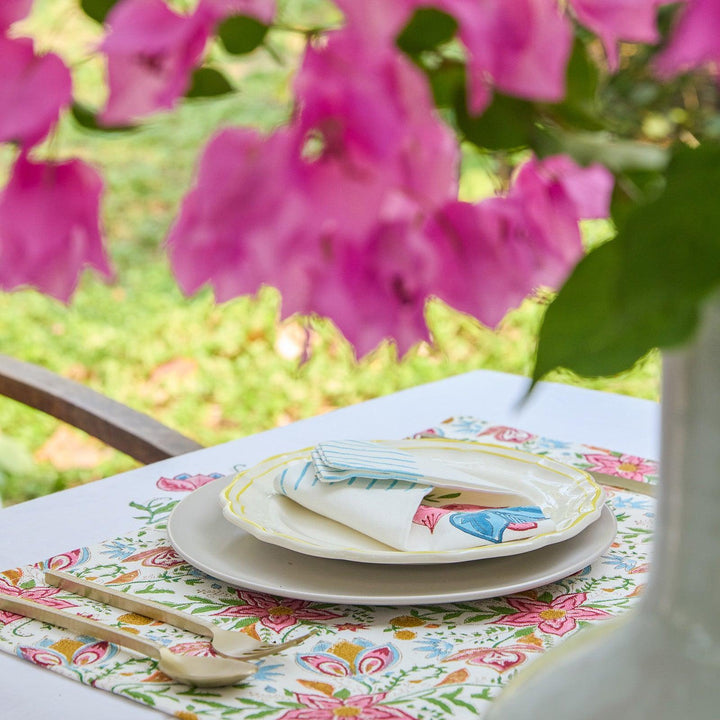 Tarini Floral Table Linen Set with Napkins-Table Runners-House of Ekam