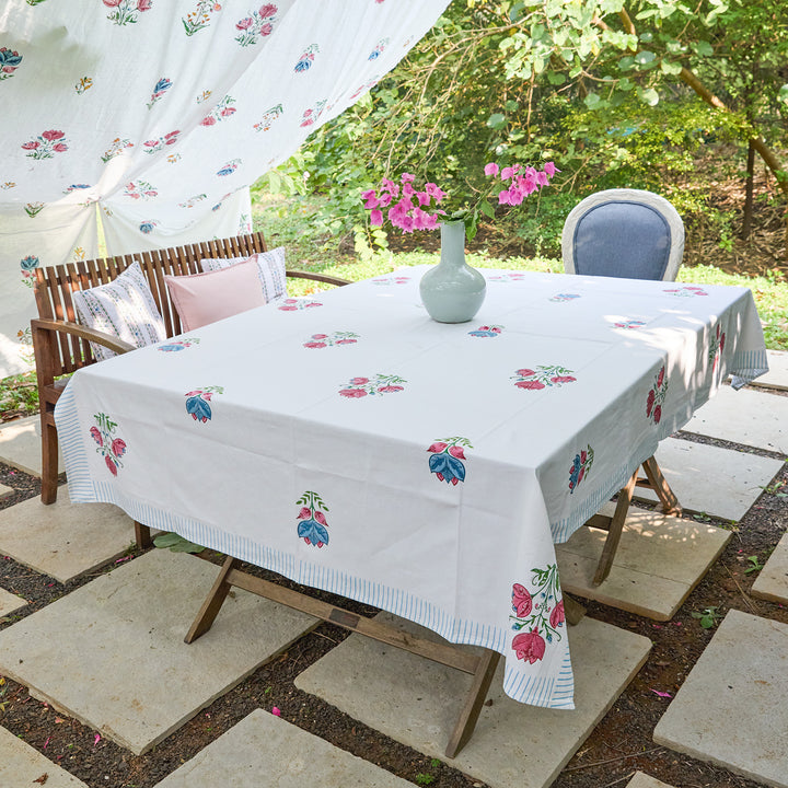 Tarini Floral Table Linen Set with Napkins-Table Runners-House of Ekam
