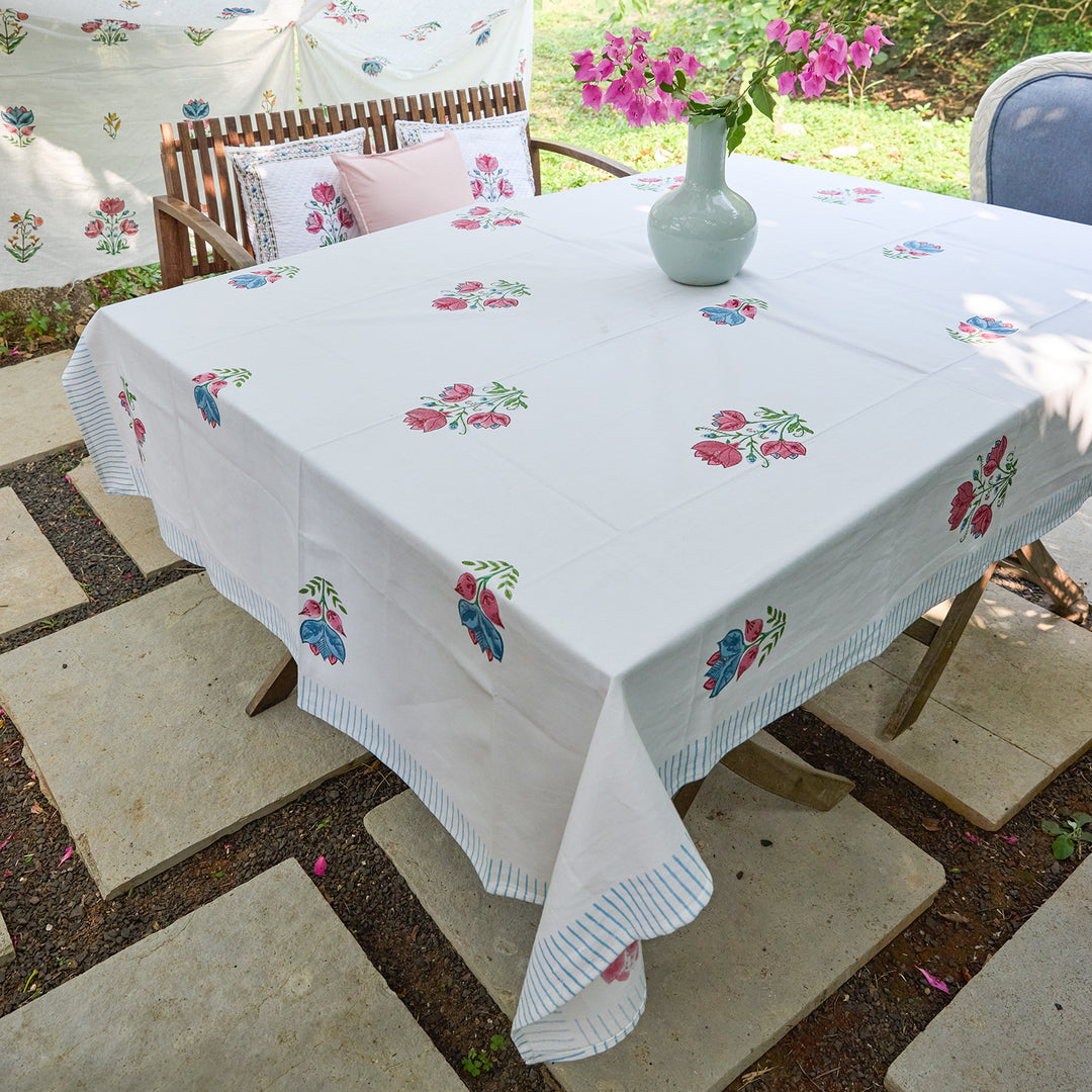 Tarini Floral Table Linen Set with Napkins-Table Runners-House of Ekam
