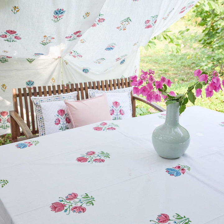 Tarini Floral Table Linen Set with Napkins-Table Runners-House of Ekam