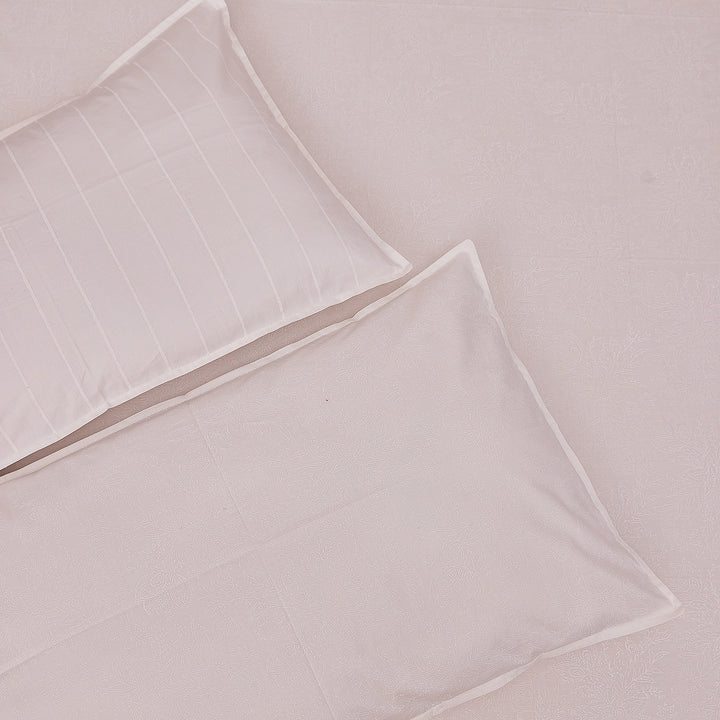 Tarini Jaal White on White Double Bed Bedsheet-Bedsheets-House of Ekam