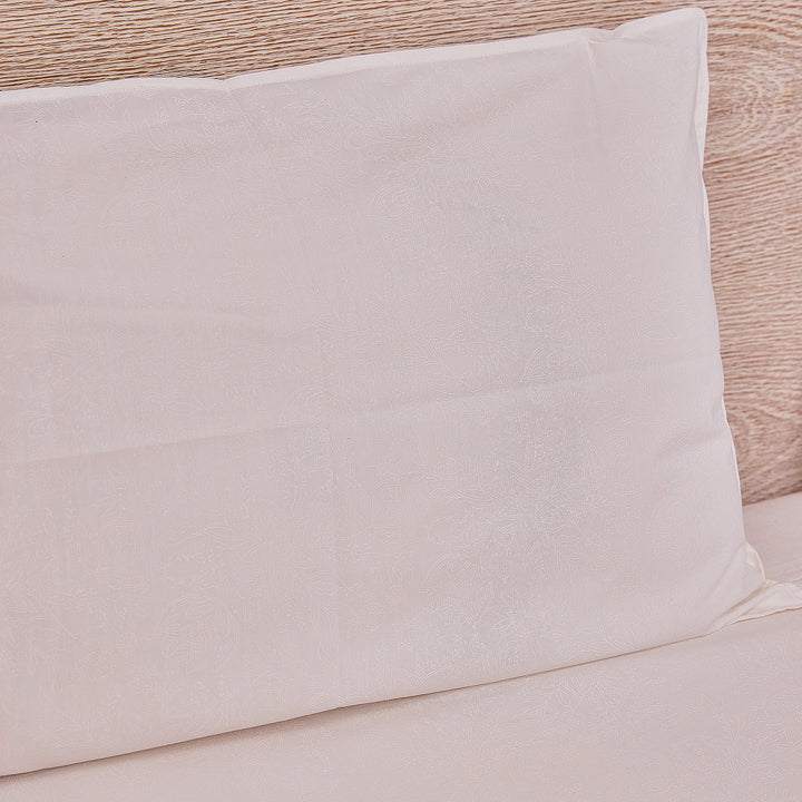 Tarini Jaal White on White Double Bed Bedsheet-Bedsheets-House of Ekam