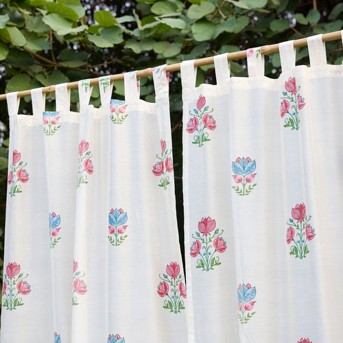 Tarini Multi Buti Maheshwari Silk Curtain-Curtains-House of Ekam