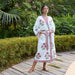 Tarini Pink Blockprinted Cotton Bathrobe-Bath robes-House of Ekam