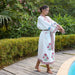 Tarini Pink Blockprinted Cotton Bathrobe-Bath robes-House of Ekam