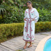 Tarini Pink Blockprinted Cotton Bathrobe-Bath robes-House of Ekam