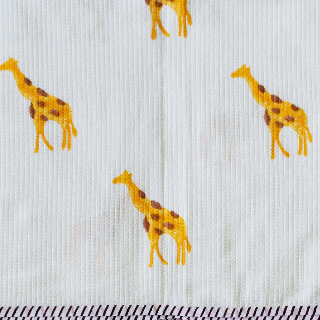 Travellers Palm and Giraffe Blockprint Bath Towel Combo-bath towels-House of Ekam