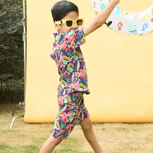 Tropadelic Multicolor Boys Co-ord Set-Kidswear-House of Ekam