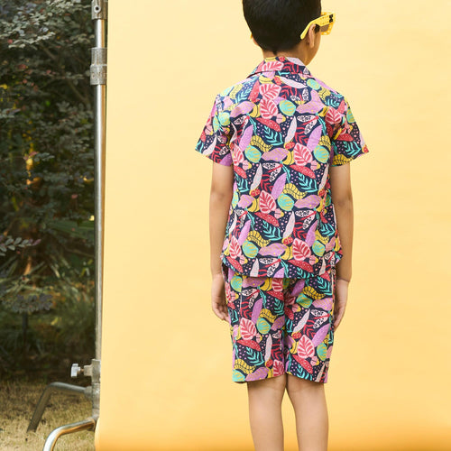 Tropadelic Multicolor Boys Co-ord Set-Kidswear-House of Ekam